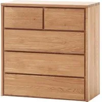 Kommode "Rödvig" aus Wildeiche, mit 5 Schubladen, B 88 x T 42 x H 91 cm – Produktbild 1 von 1