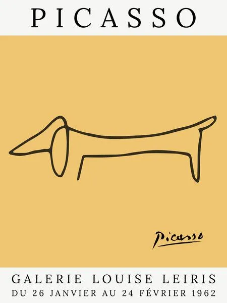Photocircle Photocircle Poster / Leinwandbild - Picasso Hund – gelb – Produktbild 1 von 4
