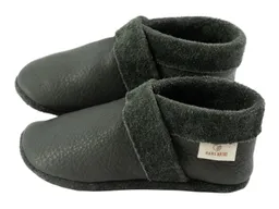 HANS NATUR Baby und Kinder Hausschuhe Krabbelschuhe Leder grau Gr. 20 – Produktbild 1 von 1