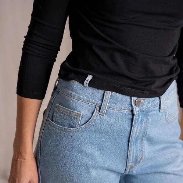 Vresh Clothing Vresh Clothing Vloria, 3/4 Top mit Rückenausschnitt aus Biobaumwolle, Schwarz, – Produktbild 4 von 4