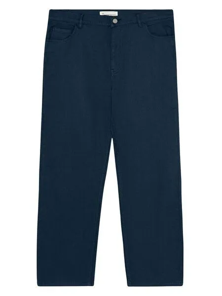 KnowledgeCotton Apparel KnowledgeCotton Apparel Flint weite Twill-Hose aus Bio-Baumwolle, Blau-total-eclipse, – Produktbild 1 von 2