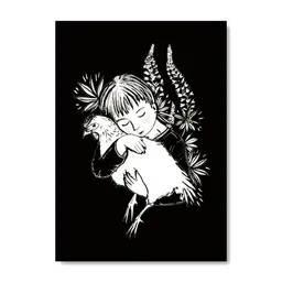 roots of compassion roots of compassion Kunstdruck Poster chicken hug - handillustriert | 100 % Recyclingpapier - Tiere, Huhn, vegan – Produktbild 1 von 1