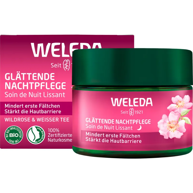 Weleda Weleda Glättende Nachtpflege Wildrose & Weißer Tee – Produktbild 3 von 3