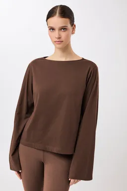 mandala MANDALA Damen vegan Langarmshirt Iconic Wilderness In Braun – Produktbild 1 von 1