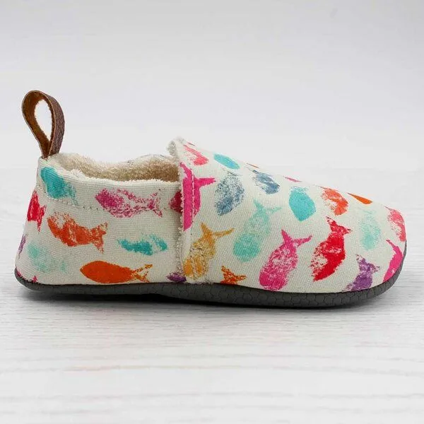 Pololo Pololo Barfuß-Hausschuhe aus Seaqual Yarn, Futter aus Baumwolle (organic) vegan, Fische, – Produktbild 4 von 4