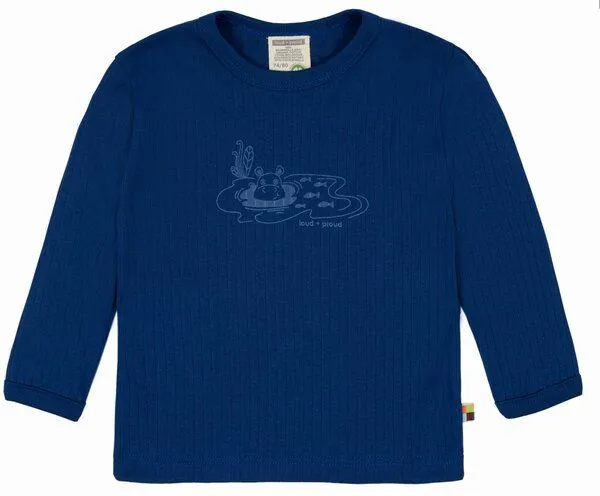 loud + proud loud + proud Babys & Kinder Shirt Derby Rib mit Druck, GOTS-zertifiziert, Ultramarin(blau), – Produktbild 1 von 2