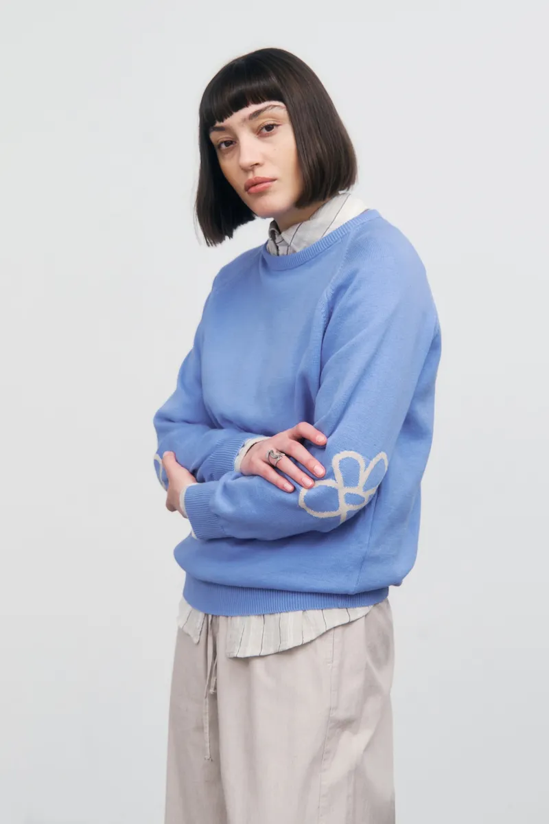 Rotholz Rotholz Damen vegan Strickpullover Blume Blau, Blau, – Produktbild 2 von 2