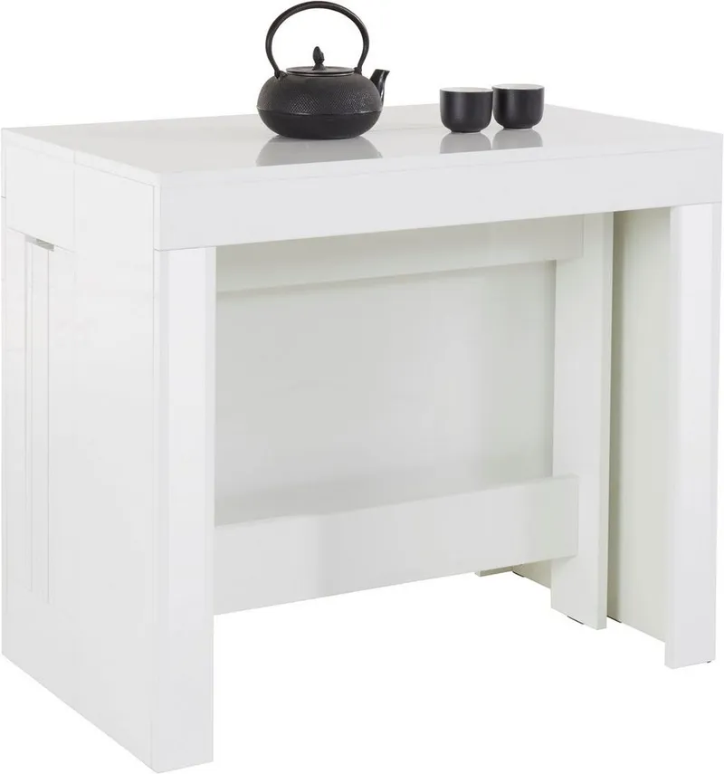 Home affaire Esstisch Praktika, Küchentisch, Wohnzimmertisch, Speisetisch, mit Auszugsfunktion, ausziehbar von 50 cm auf 300 cm, Weiß, – Produktbild 4 von 5