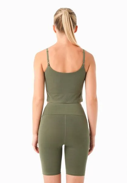 ORGANICATION ORGANICATION TARRA | Crop-Top aus Bio-Baumwolle, Olive, – Produktbild 4 von 4
