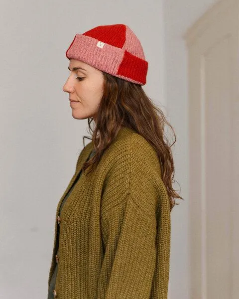 MATONA Matona Fischermütze | Fisherman Beanie | aus Wolle und Baumwolle | GOTS-zertifiziert, Rose - cranberry, – Produktbild 4 von 4