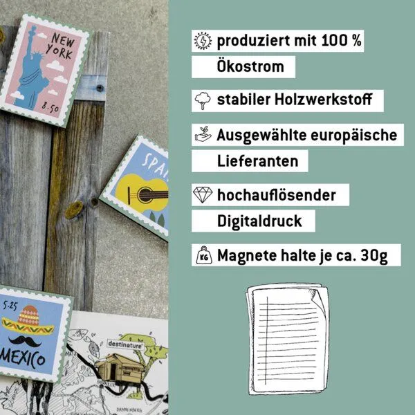 WERKHAUS WERKHAUS Magnet-Set - Briefmarken 2 – Produktbild 2 von 4
