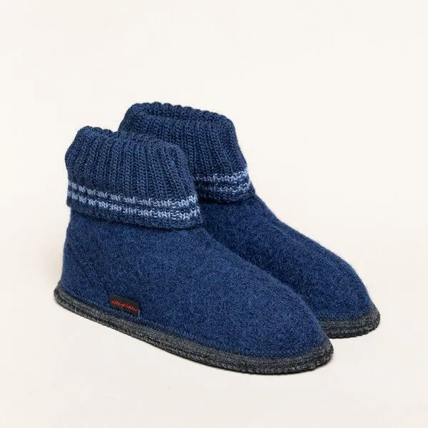Kitz-Pichler Kitz-Pichler Hüttenschuh MV Kauns - Filzhausschuh für Damen & Herren aus 100% Schurwolle, Blau, – Produktbild 1 von 4