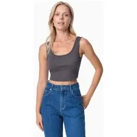 ORGANICATION ORGANICATION IRISS | Ripp-Crop-Top aus TENCEL Modal und Bio-Baumwolle, Shadow, – Produktbild 1 von 1