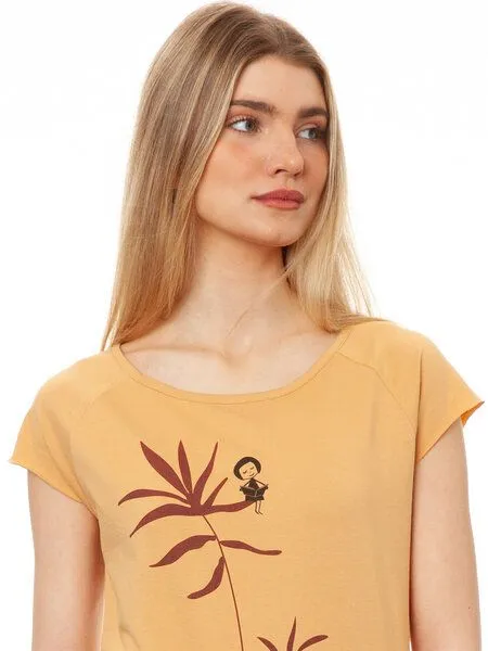 FellHerz FellHerz Damen T-Shirt Lesepalme Girl clay bio & fair & vegan – Produktbild 1 von 2