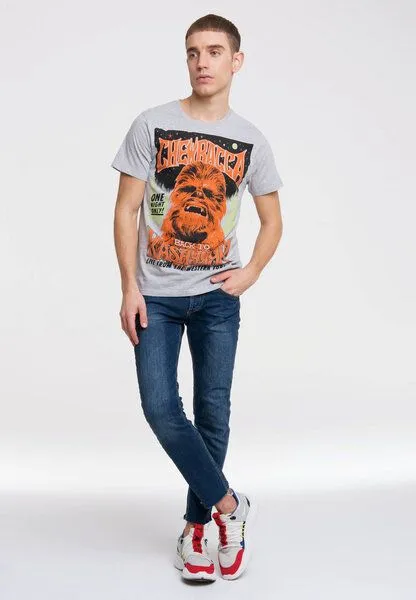 LOGOSH!RT LOGOSH!RT Star Wars Chewbacca Kashyyyk Organic T-Shirt, Grau-meliert, – Produktbild 2 von 4
