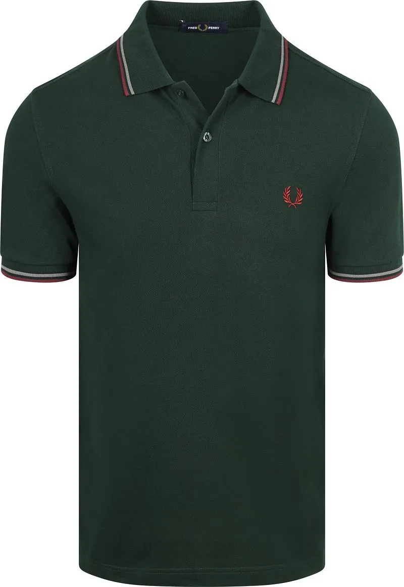 Fred Perry Fred Perry Polo Twin Tipped M3600 Dunkelgrün 85A - Größe XL, Dunkelgrün, – Produktbild 1 von 5