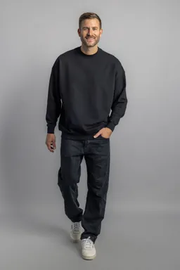 DIRTS DIRTS Herren vegan Sweatshirt Oversized Schwarz – Produktbild 1 von 1