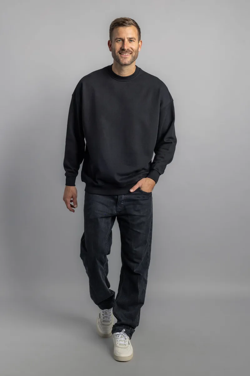 DIRTS DIRTS Herren vegan Sweatshirt Oversized Schwarz, Schwarz, – Produktbild 1 von 2