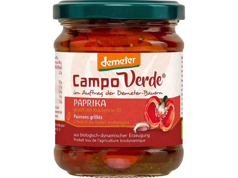 Campo Verde Campo Verde Bio-Paprika gegrillt, mit Kräutern in Öl, 190 g – Produktbild 1 von 1