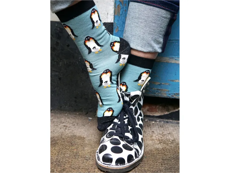 Fräulein Prusselise Damen Socken Bio-Baumwolle Pinguin Gr.39-42, Mehrfarbig, – Produktbild 2 von 2