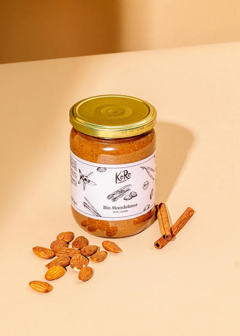 KoRo Bio Mandelmus mit Zimt und Vanille 500 g – Produktbild 2 von 5