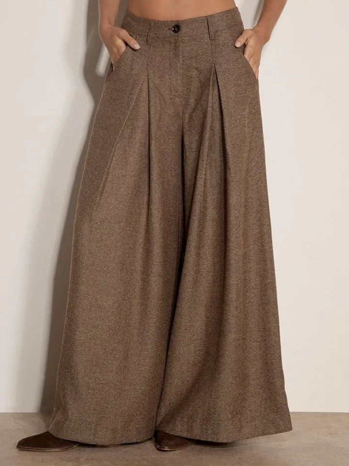 Apricot Apricot Stoffhose Stoffhose mit extrem weitem Bein, Braun, – Produktbild 2 von 5