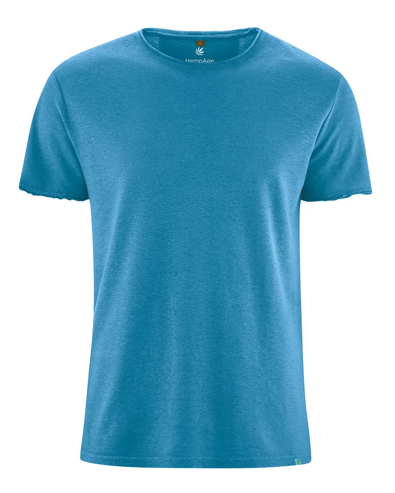 HempAge Hempage Herren vegan T-Shirt Timeless Basic In Atlantikblau, Blau, – Produktbild 1 von 2