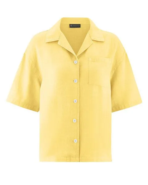 HempAge HempAge Urbane Sommerbluse Hanf/Biobaumwolle, Butter (gelb), – Produktbild 3 von 4