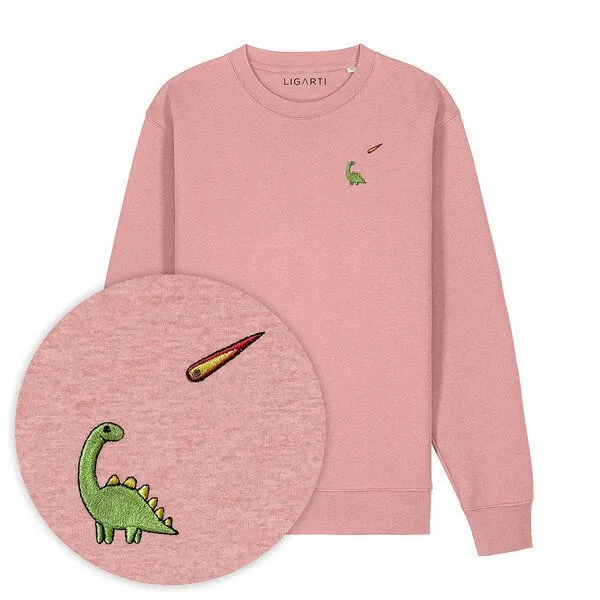 LIGARTI Bestickter Pullover – Charlie der Dino – LIGARTI Tiermanufaktur, Altrosa, – Produktbild 1 von 4