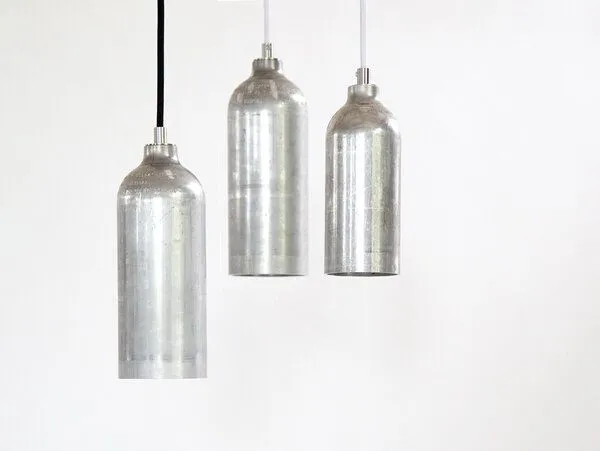 werkvoll by Lena Peter werkvoll by Lena Peter Recycling Gasflaschen - Hängleuchte FIRELIGHT, Silver, – Produktbild 4 von 4