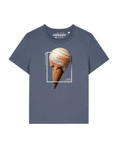 watapparel watapparel T-Shirt Frauen Jupiter Planet, Blue grey, – Produktbild 1 von 2