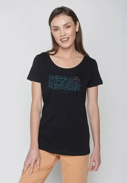 GreenBomb GREENBOMB Bike Connect Loves - Lässiges T-Shirt aus Bio-Baumwolle / hochwertiger Print / Fair & Vegan, Schwarz (black), – Produktbild 1 von 2