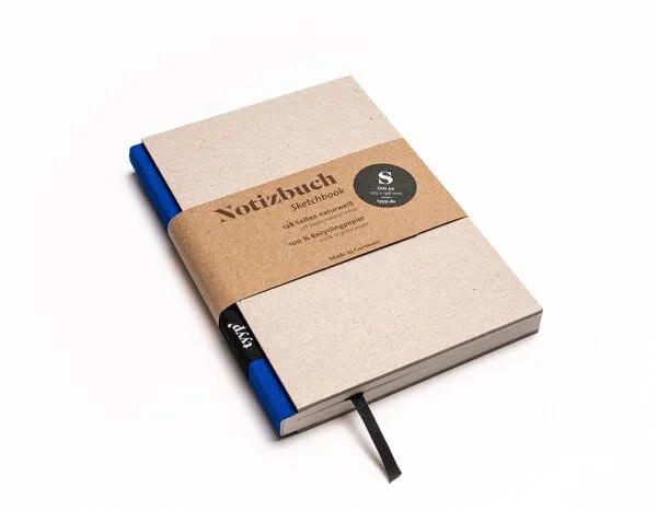tyyp Notizbuch A6 - perforiert - 100% Recyclingpapier - BerlinBook by tyyp, Blau ocean, – Produktbild 1 von 4