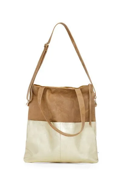 ELEKTROPULLI Ledertasche MARA von ElektroPulli, Braun/gold, – Produktbild 2 von 3