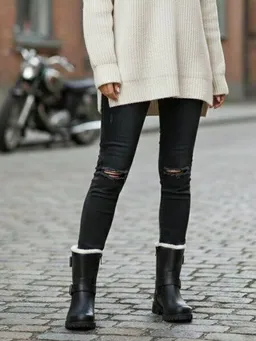 Will's Vegan Shop Will's Vegan Shop Isolierte Biker-Stiefel Damen – Produktbild 1 von 1