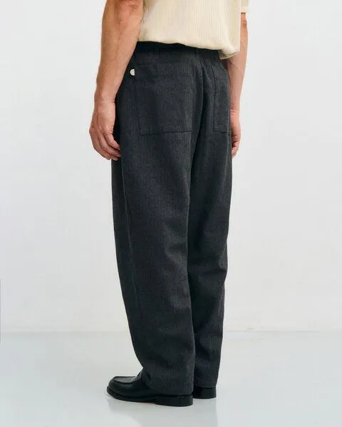 Rotholz Rotholz Weite Bundfaltenhose Bio Baumwolle, Grau, – Produktbild 4 von 8