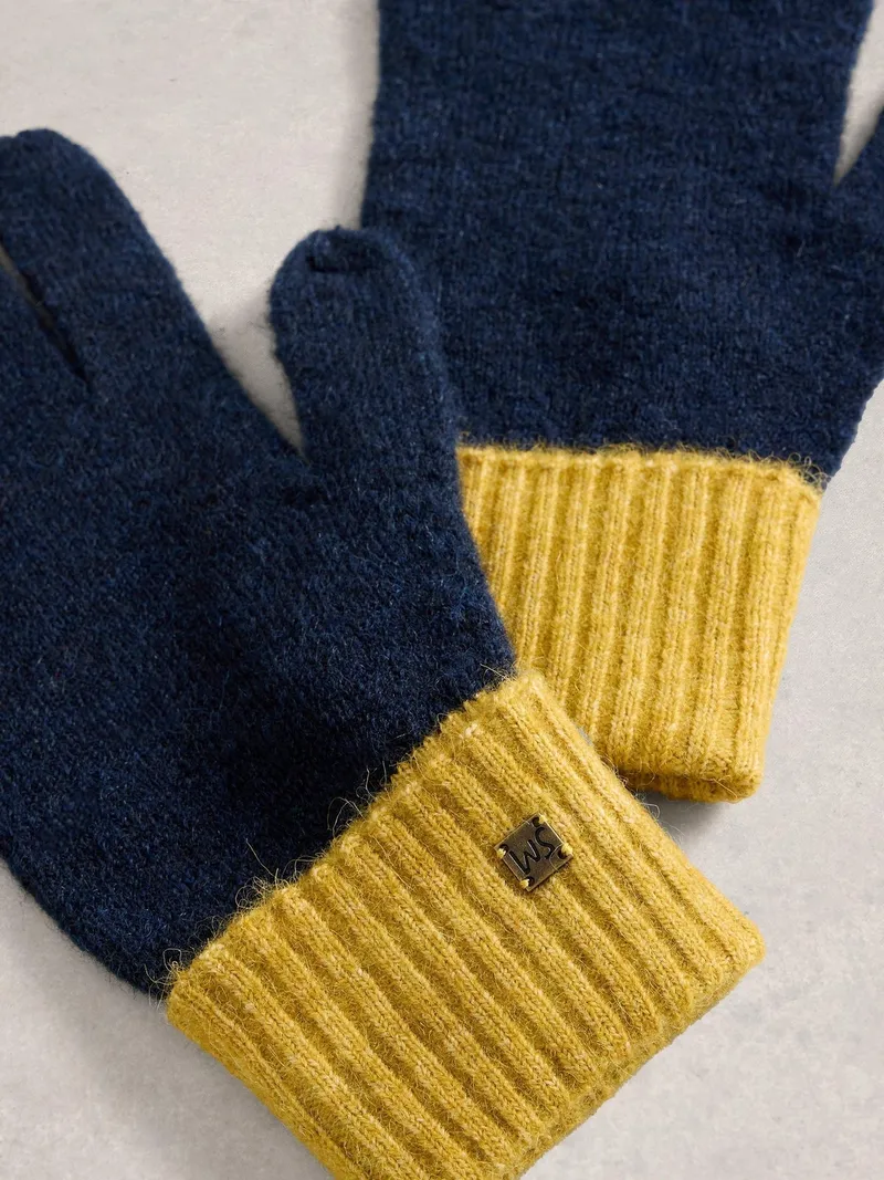White Stuff Strickhandschuhe Sammy - Einheitsgröße, Marineblau multi, – Produktbild 2 von 2