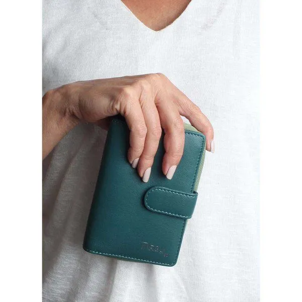 Vargu Vargu Echtleder Geldbörse MASIN 1-A, Teal green - sage green, – Produktbild 3 von 3