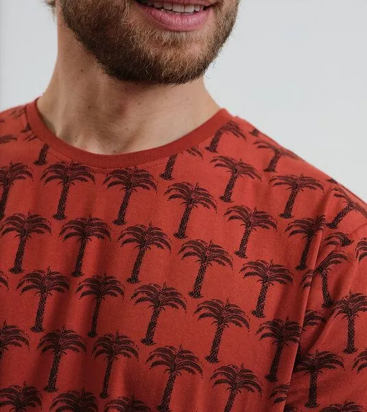 Gary Mash GARY MASH Herren T-Shirt Royal Palms aus Bio-Baumwolle, Rost (rot), – Produktbild 2 von 4