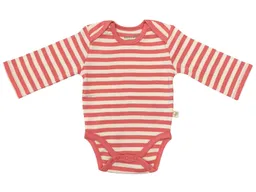 HANS NATUR Baby Langarmbody Bio-Baumwolle rosa-off white Gr.74/80 – Produktbild 1 von 1