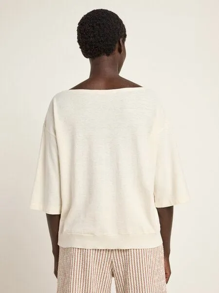 LANIUS LANIUS U-Boot-Shirt mit 3/4-Arm, Natural undyed, – Produktbild 3 von 4