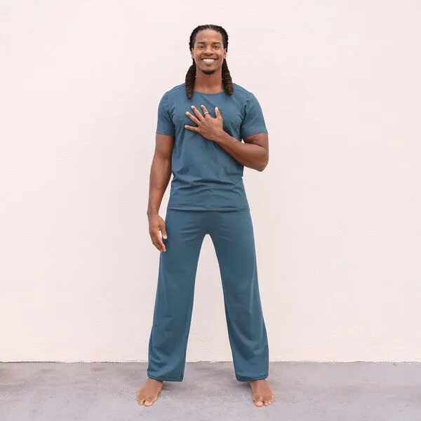 Jaya Jaya CARLOS - Männer - Hose für Yoga und Freizeit aus Biobaumwolle, Orion blue/petrol, – Produktbild 1 von 3