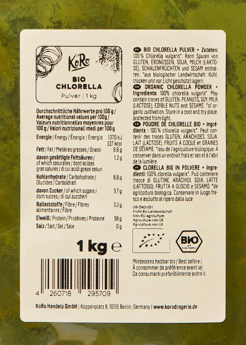 KoRo Bio Chlorella Pulver 1 kg – Produktbild 4 von 5