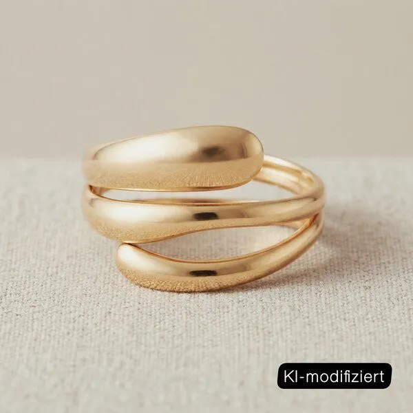 ELEKTROPULLI ELEKTROPULLI Größenverstellbarer Fine Round Ring, Gold, – Produktbild 3 von 3
