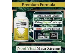 Nord Vital Maca Extreme: Cordyceps, Tribulus & Arginin. 240 Kapseln, 169 g – Produktbild 1 von 1