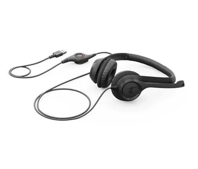Logitech Logitech H390 Kabelgebundenes mit Mikrofon und Geräuschfilter, schwarz Stereo-Headset, Schwarz, – Produktbild 2 von 4