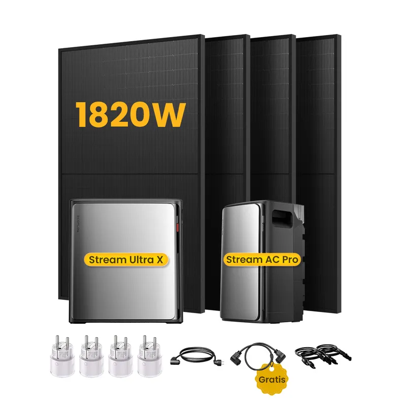 EcoFlow EcoFlow Stream Ultra X, All-in-One Speicher für Balkonkraftwerke, mit 4 x 455 Bifaziale Solarmodule, by Powerness - Stream Ultra X + Stream AC Pro | 5760Wh / 4 x Smart Plug / Standardversand – Produktbild 1 von 1