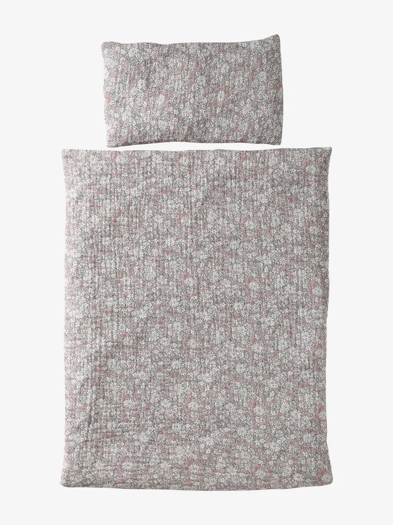 Vertbaudet Puppen-Bettwäsche, Rosa bedruckt, – Produktbild 1 von 3