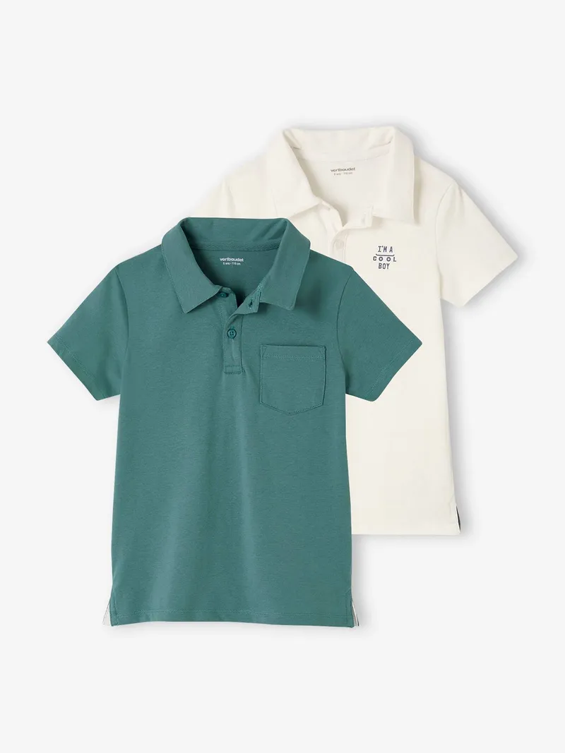 Vertbaudet 2er-Pack Jungen Poloshirts, Aqua, – Produktbild 1 von 3