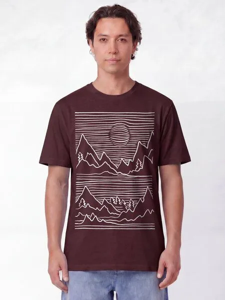watapparel watapparel T-Shirt Unisex Mountains, Red brown, – Produktbild 2 von 2